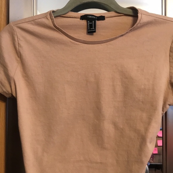 Forever 21 size Medium tan open back with tie shirt - Picture 2 of 9